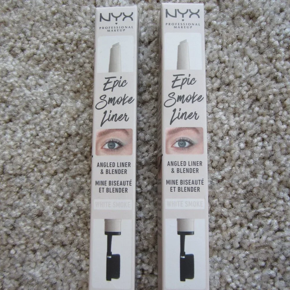 NYX Epic Smoke Liner ESL01 White Smoke Angled Liner & Blender, lot of 2